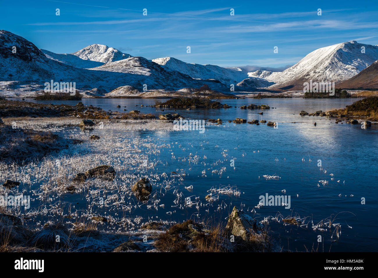 Eine gefrorene Loch Achlaise, Glencoe Stockfoto