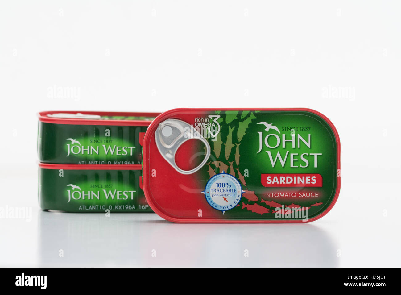 John West Sardinen in Tomatensoße Stockfoto