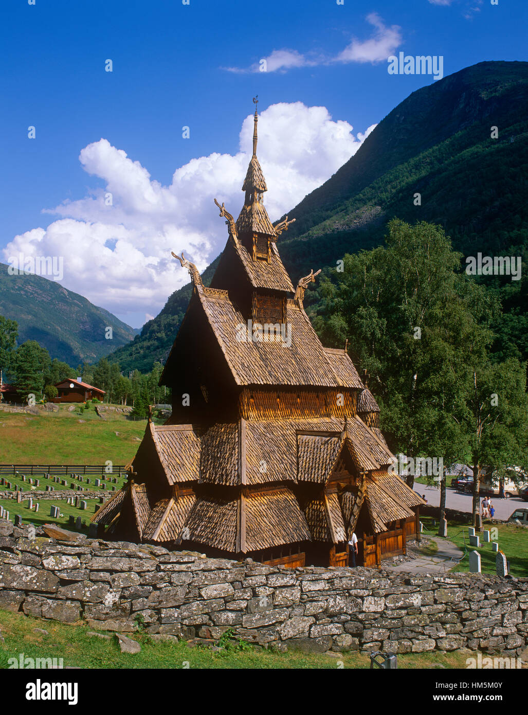 Borgund Stabkirche, Laerdal, Sogn Og Fjordane, Norwegen. Stockfoto