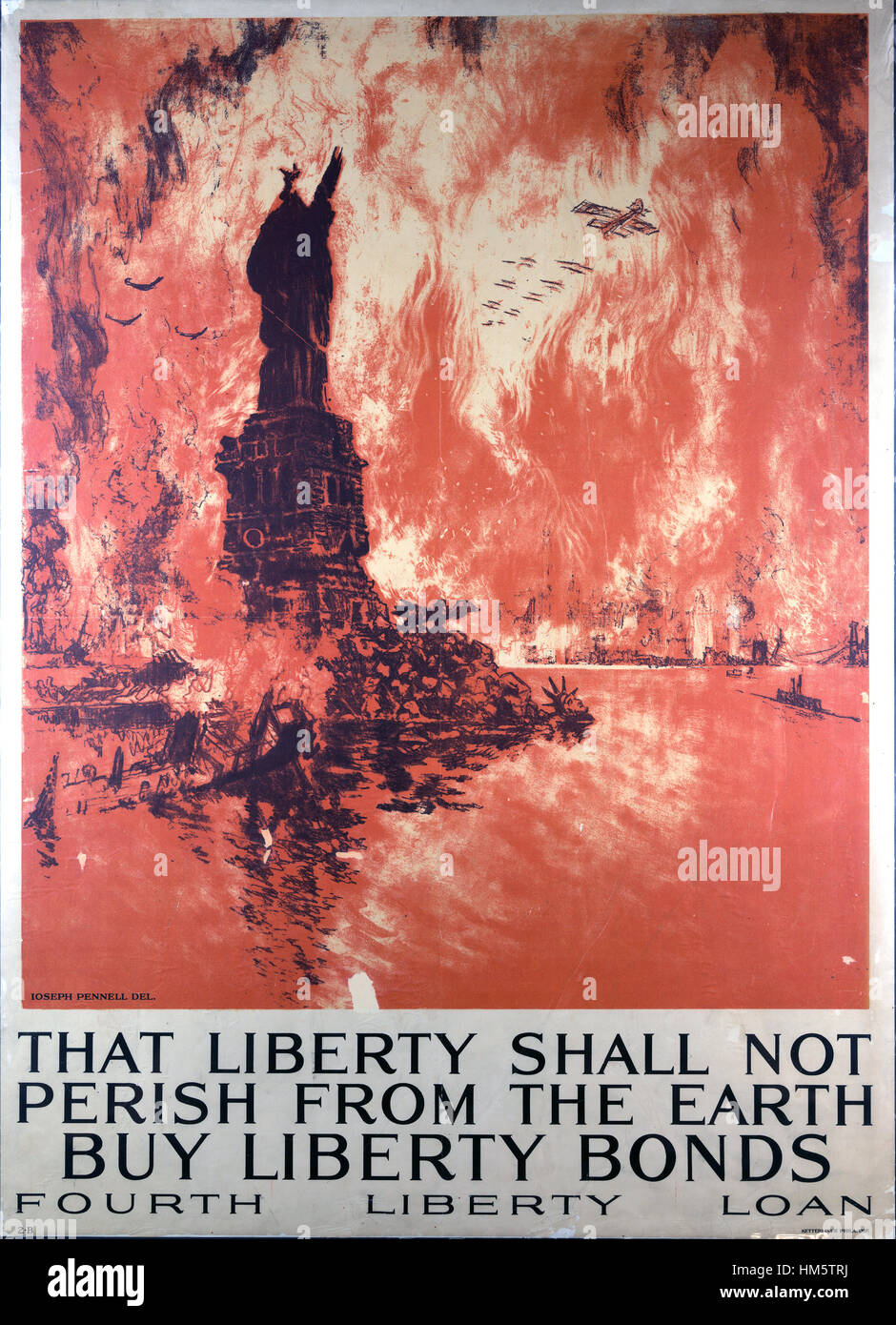 AMERICAN LIBERTY BONDS Plakat 1918 entworfen von Joseph Pennell Stockfoto