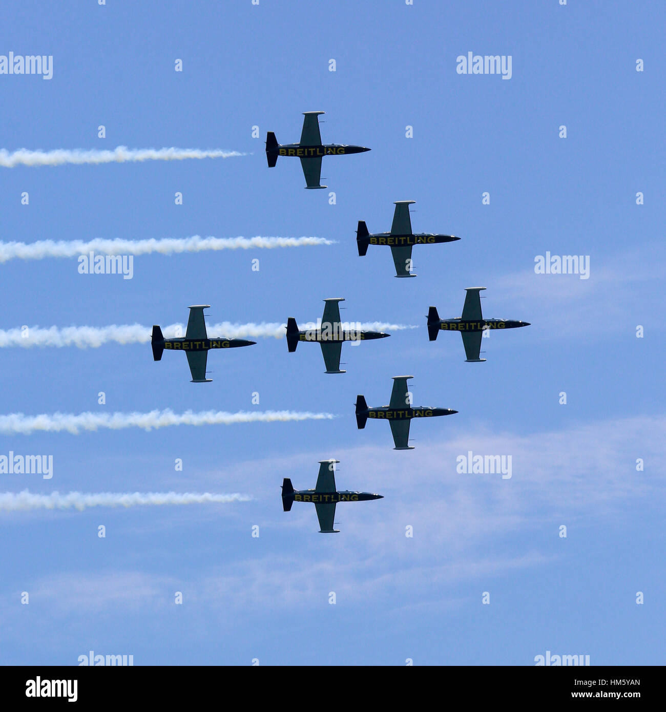 Breitling Jet Team - Aero l-39 Albatros jets Stockfoto