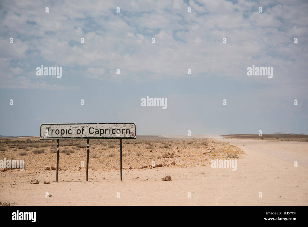 Wendekreis des Steinbocks Zeichen, Namibia Stockfoto