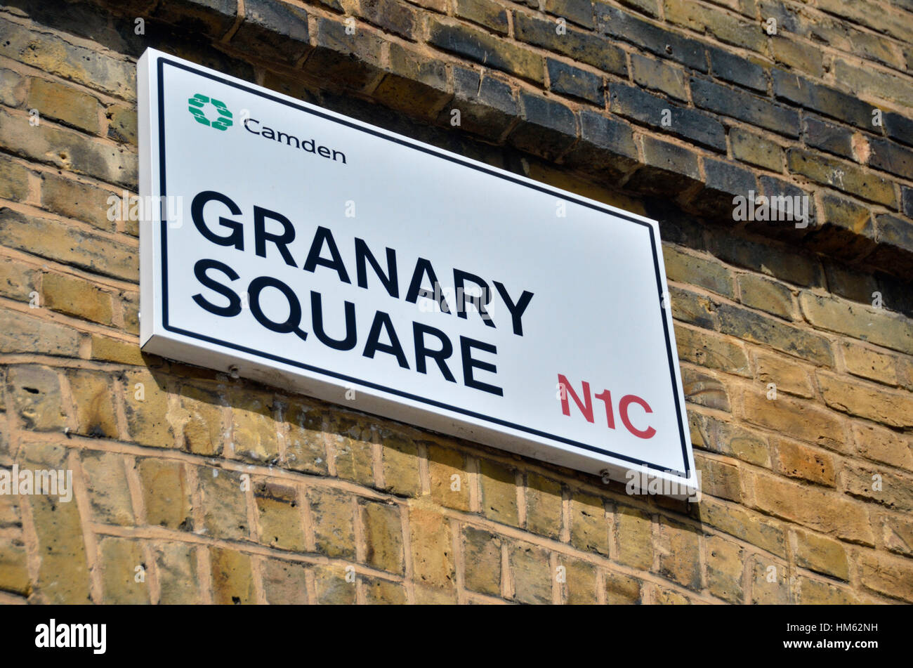 Granary Square N1C Straßenschild, London, UK Stockfoto