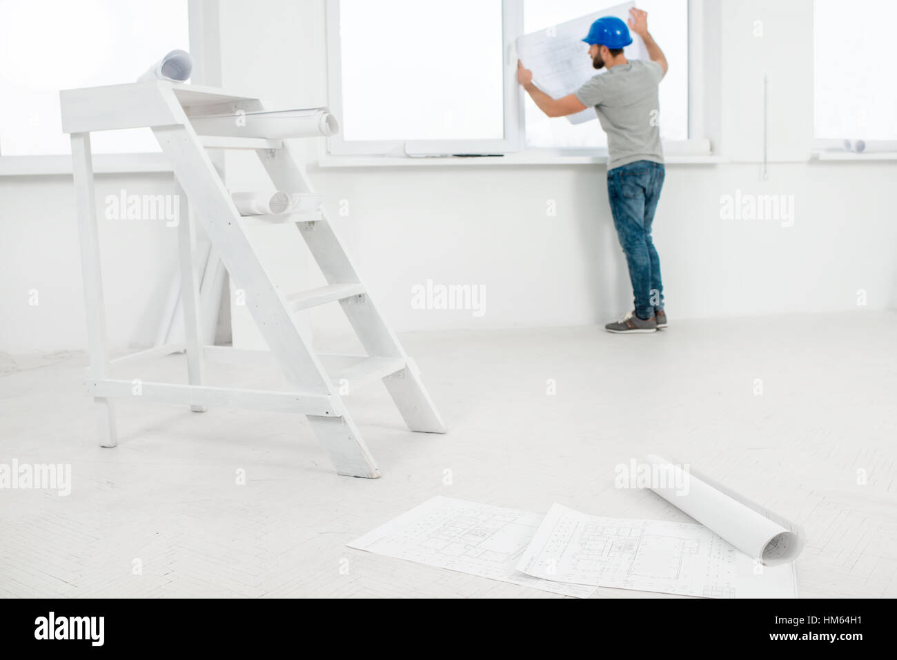 Innen weiß für die Renovierung Stockfoto