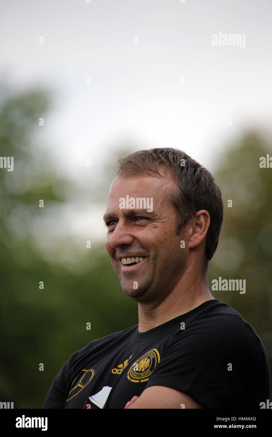 Deutsche Fußball-Nationalmannschaft und Chef-Trainer Löw feiern FIFA World Cup Championship am 15. Juli 2014 in Berlin, Deutschland. Stockfoto