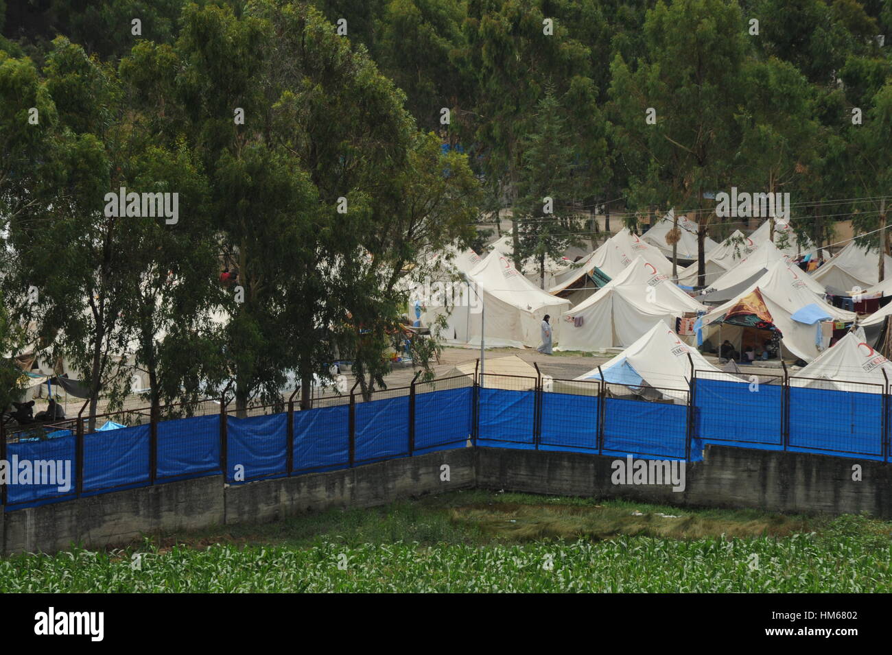 Die syrischen Flüchtlinge in der Türkei. -16/08/2011 - Türkei / Hatay / Guvecci - Guvecci Camp.   -Chris Huby / Le Pictorium Stockfoto