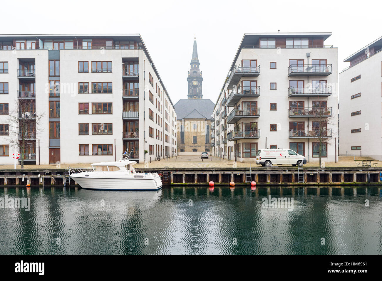 Waterside Leben in Christianshavn, Kopenhagen, Dänemark Stockfoto