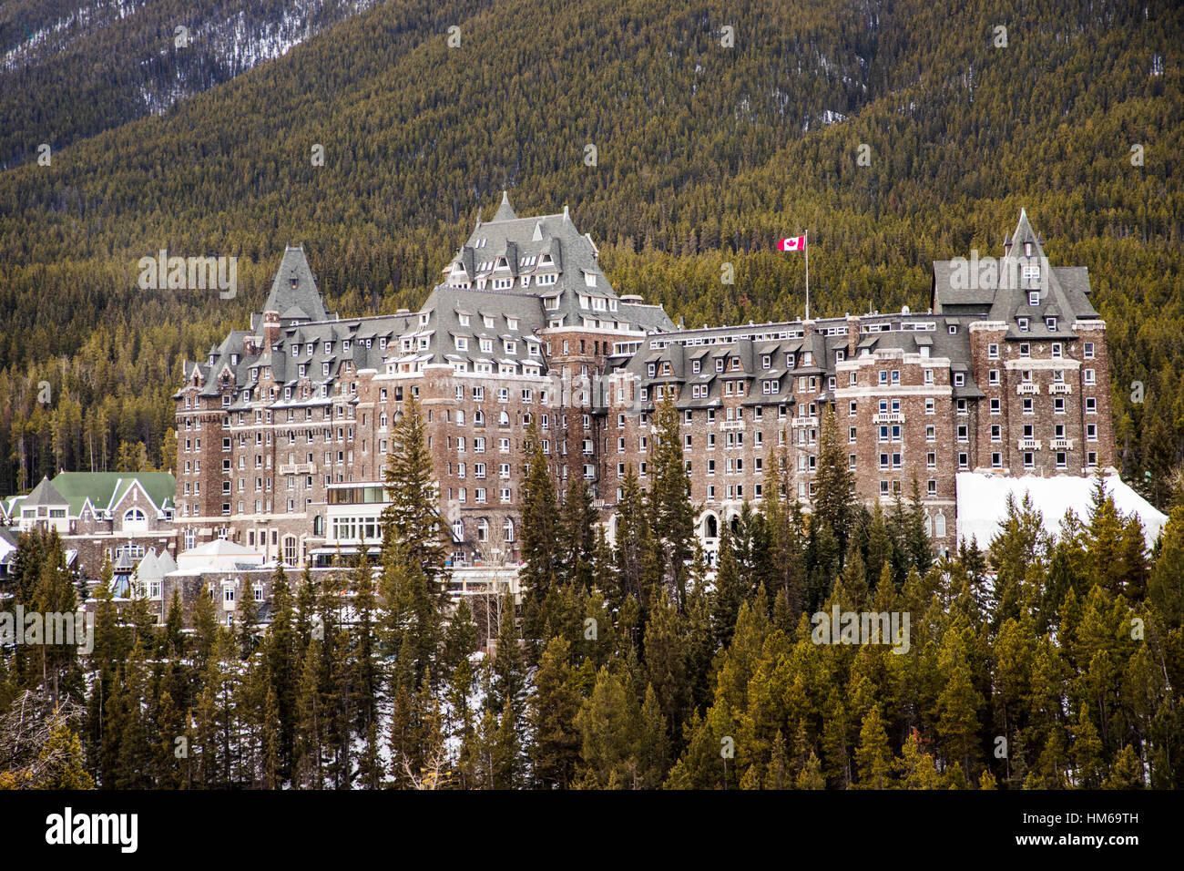 Historischen Fairmont Banff Springs Hotel; c 1888; Banff; Alberta; Kanada "Schloss in den Rocky Mountains" Stockfoto