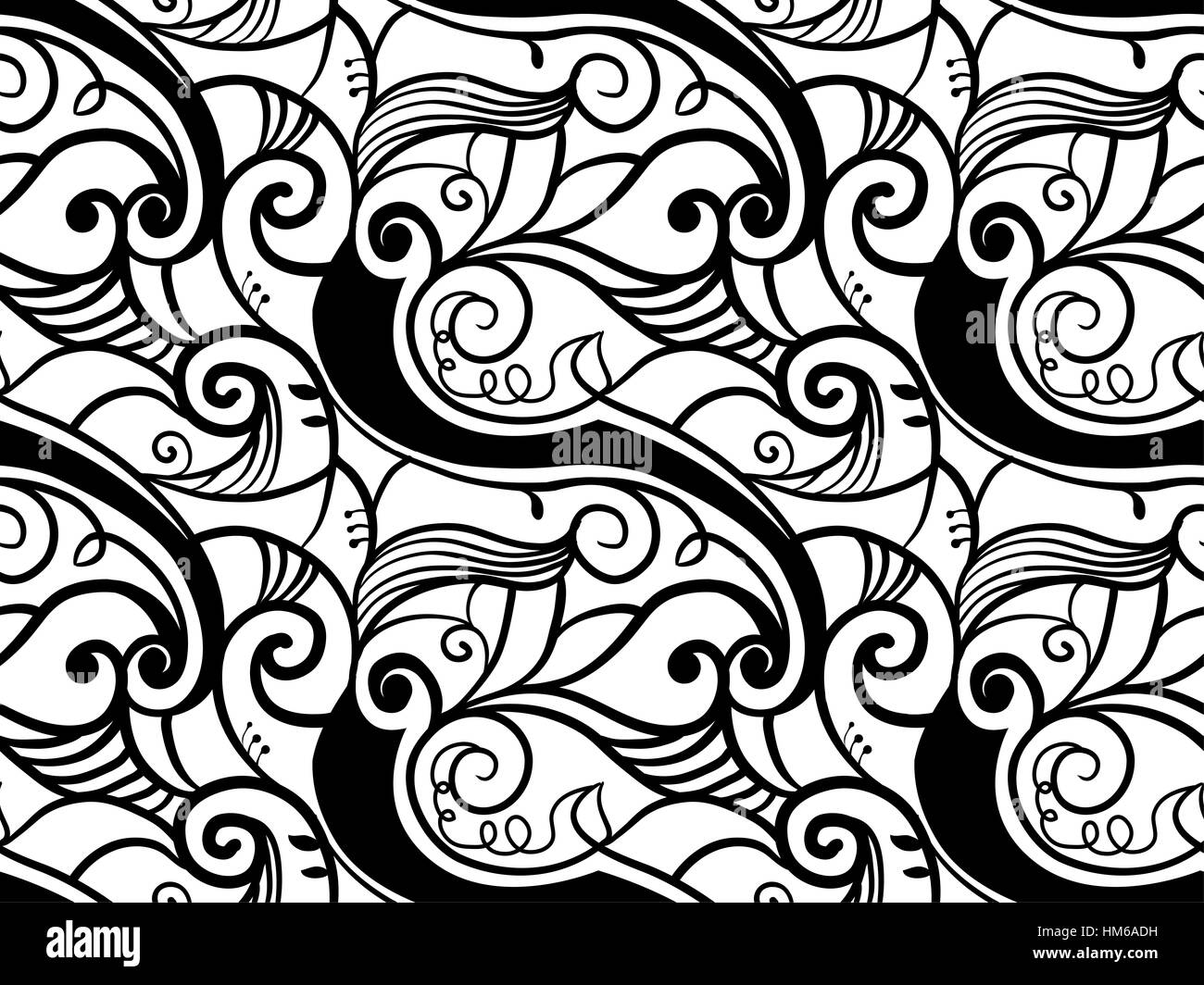 Schwarz / weiß Darstellung mit Reben ein nahtloses Muster erstellen Stockfoto