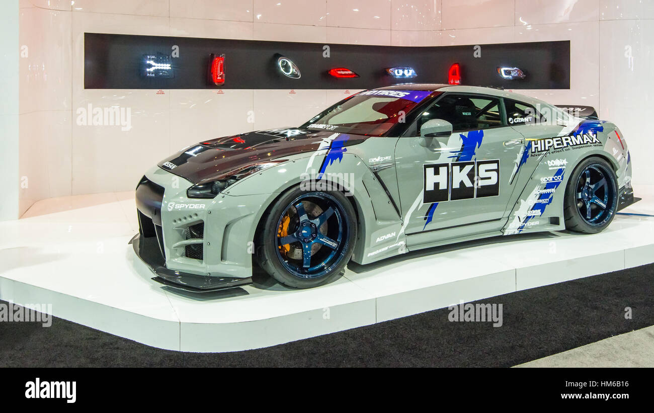 Maßgeschneiderte Nissan GT-R Auto bei SEMA. Stockfoto