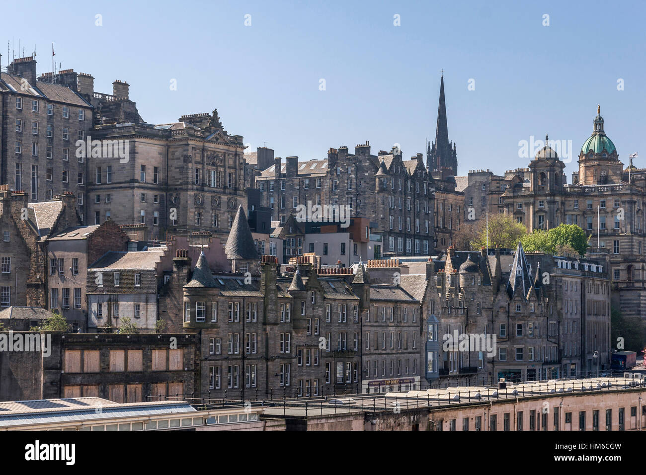 Blick auf Altstadt, Edinburgh, Schottland, Vereinigtes Königreich Stockfoto