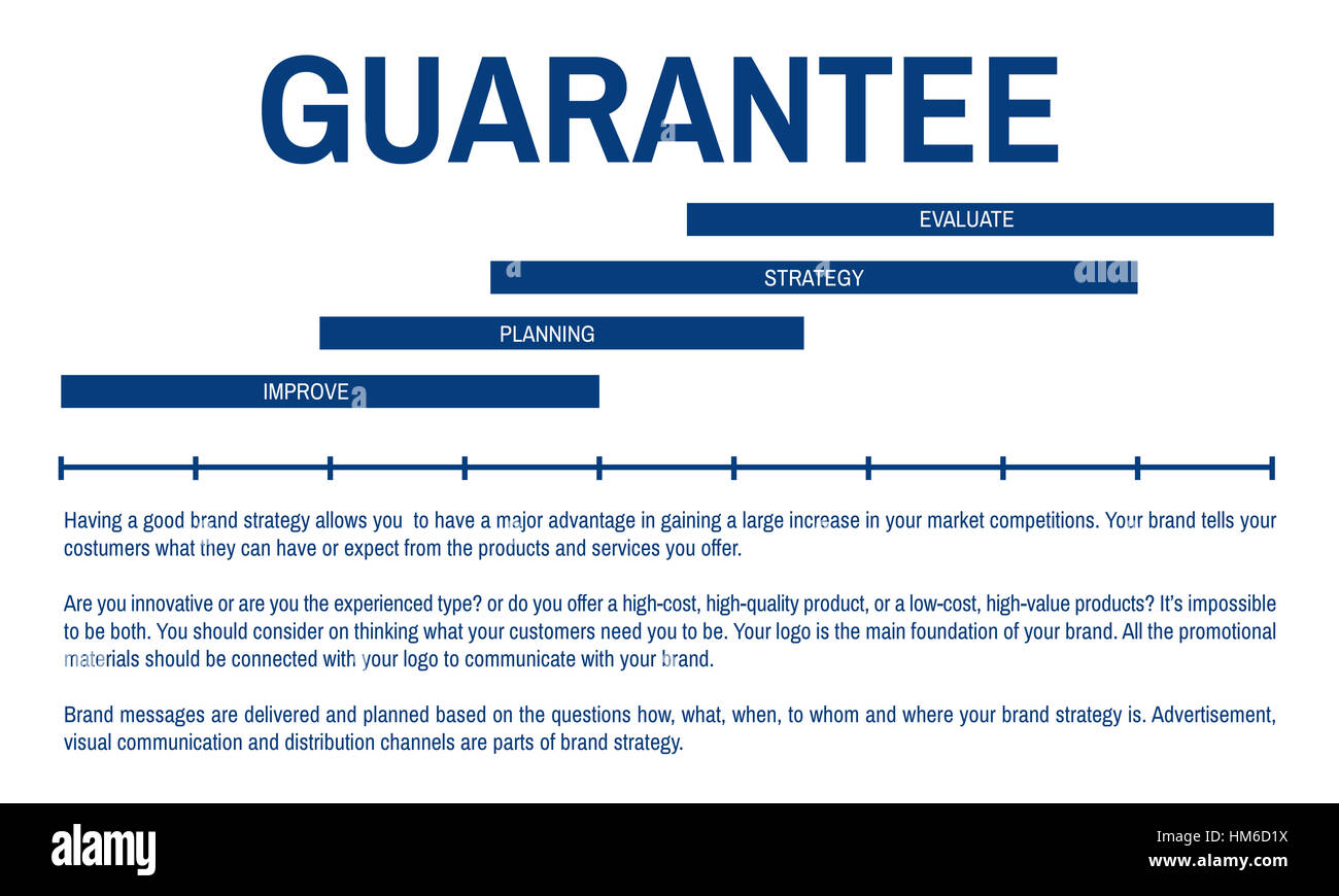 Versicherung Garantie Standard Qualitätskonzept Stockfoto