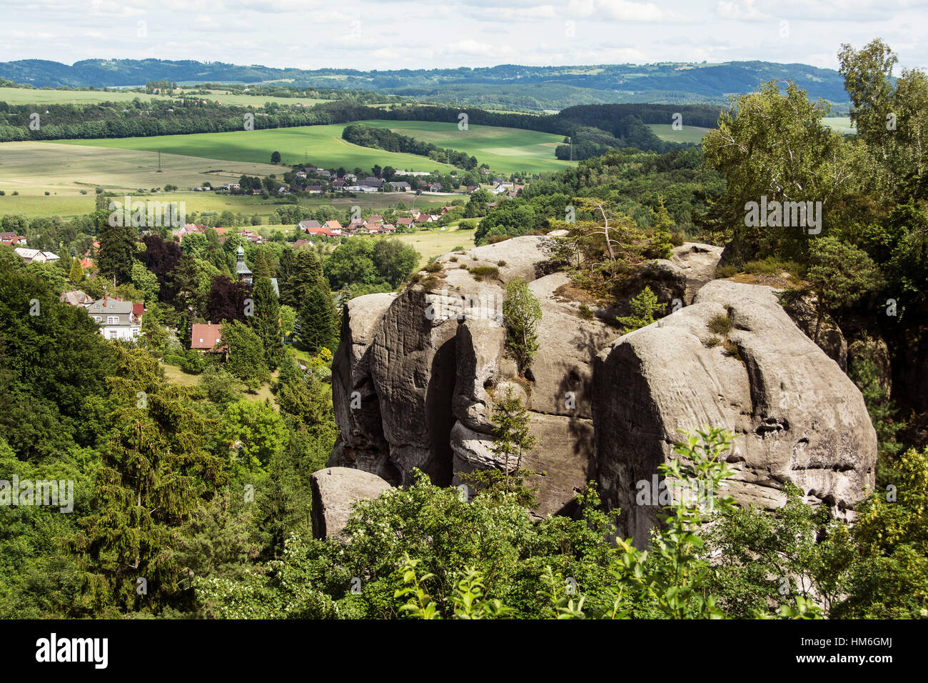 Böhmisches Paradies, Sandstein-Formationen Stockfoto