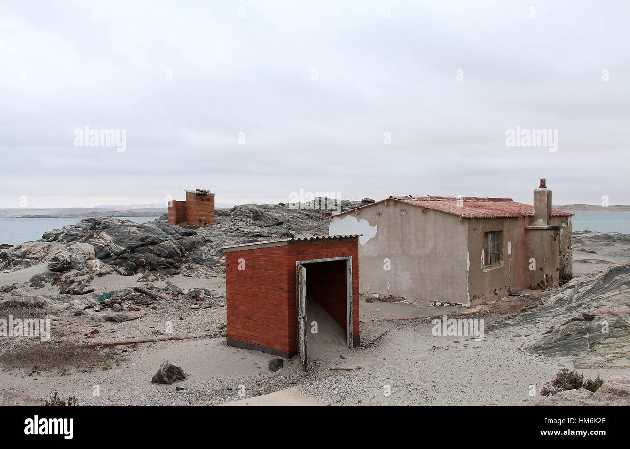 Verlassene Hütte am Diaz Point in Namibia Stockfoto