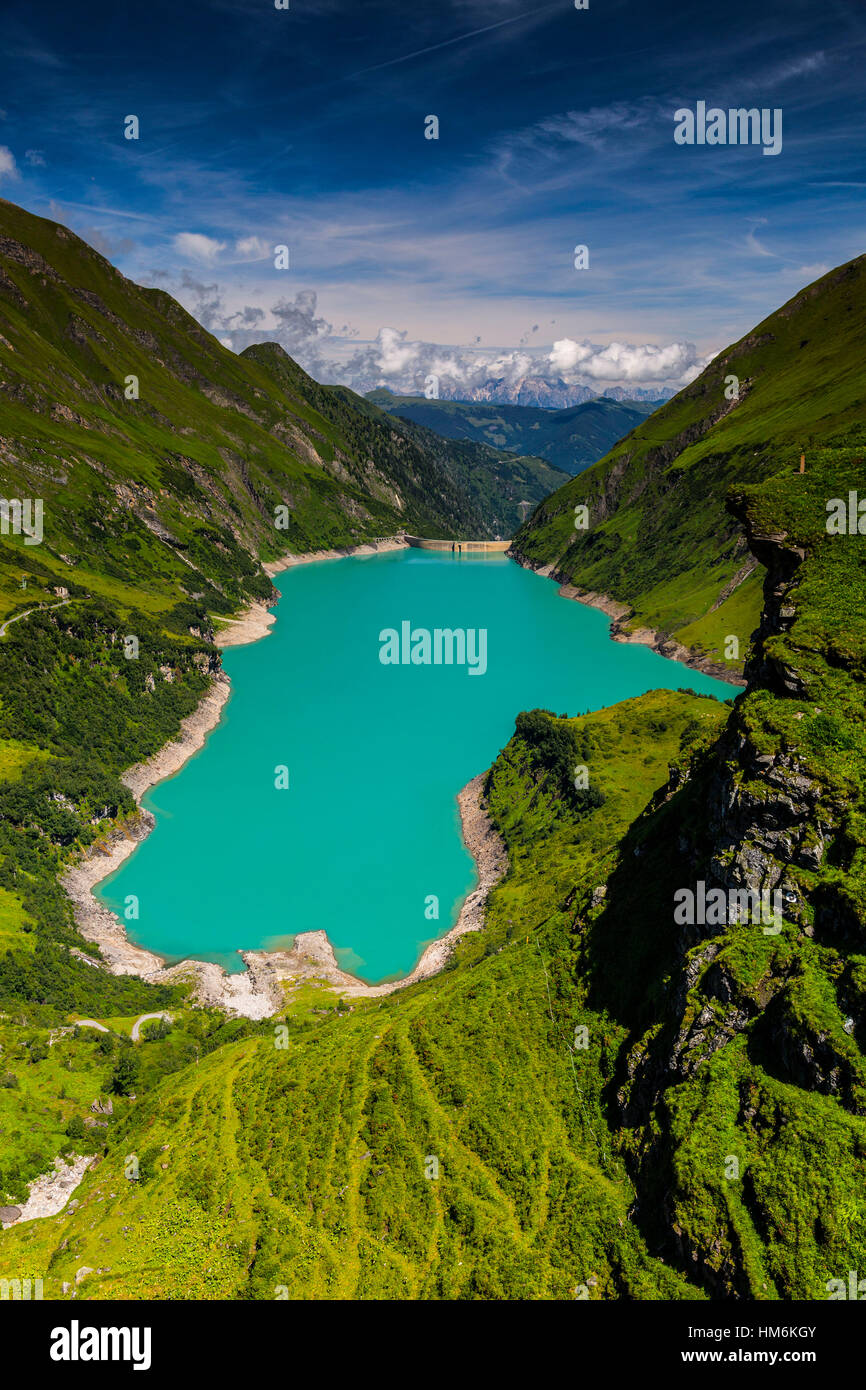 Moserboden, Kaprun, Wasser Reservoir, High Mountain Reservoir, See, See, Bergsee, Stausee, Stausee Moserboden, Austria, Ã – Sterreich, Österreich Salzburg, Salzburg, Salzburgerland, Salzburger Land, Europa, Alpen, Berg, Europa Berge, Reisefotografie, draußen im Freien, Stockfoto