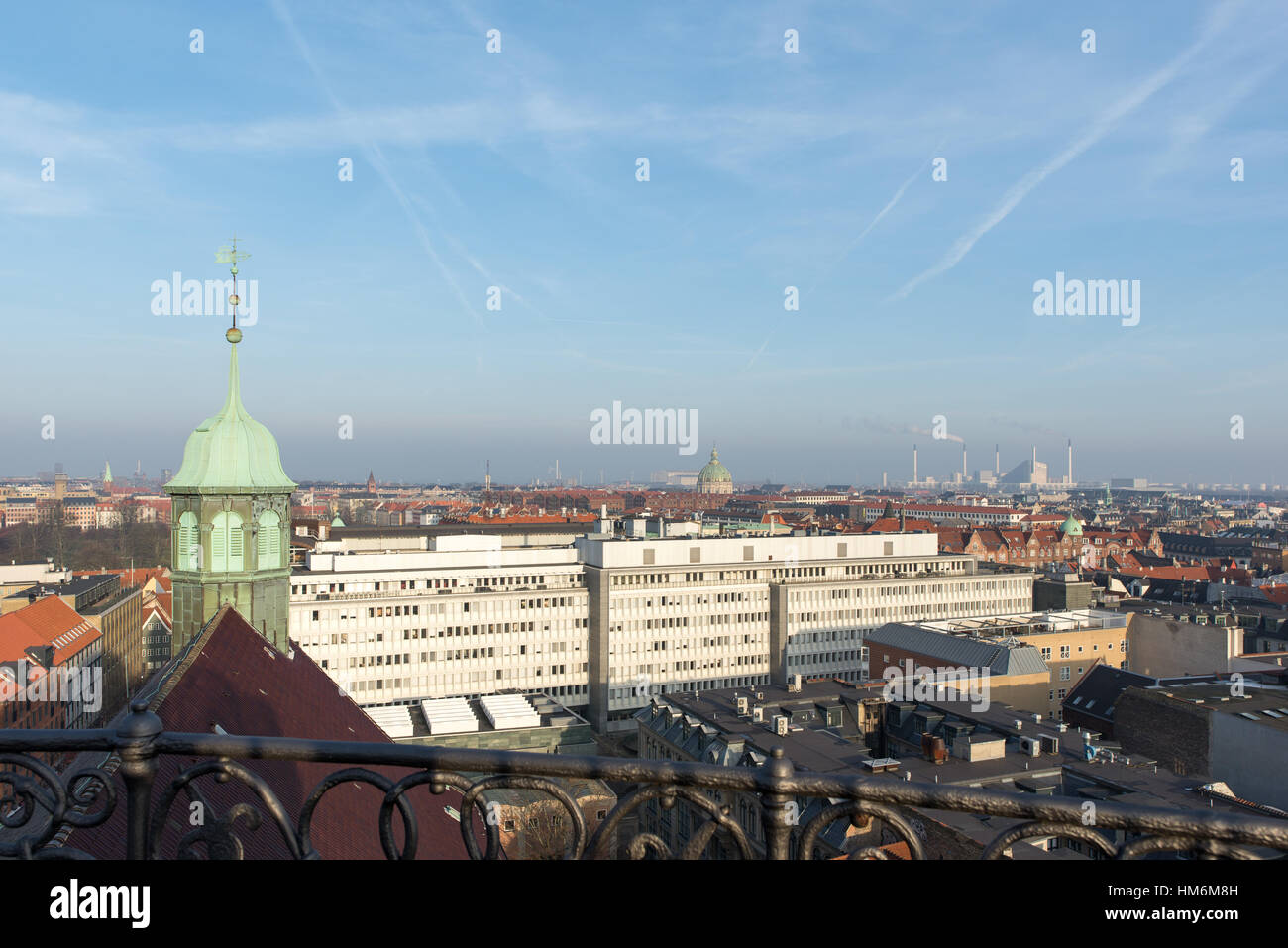 Blick von der Spitze der Rundturm, Kopenhagen, Dänemark Stockfoto