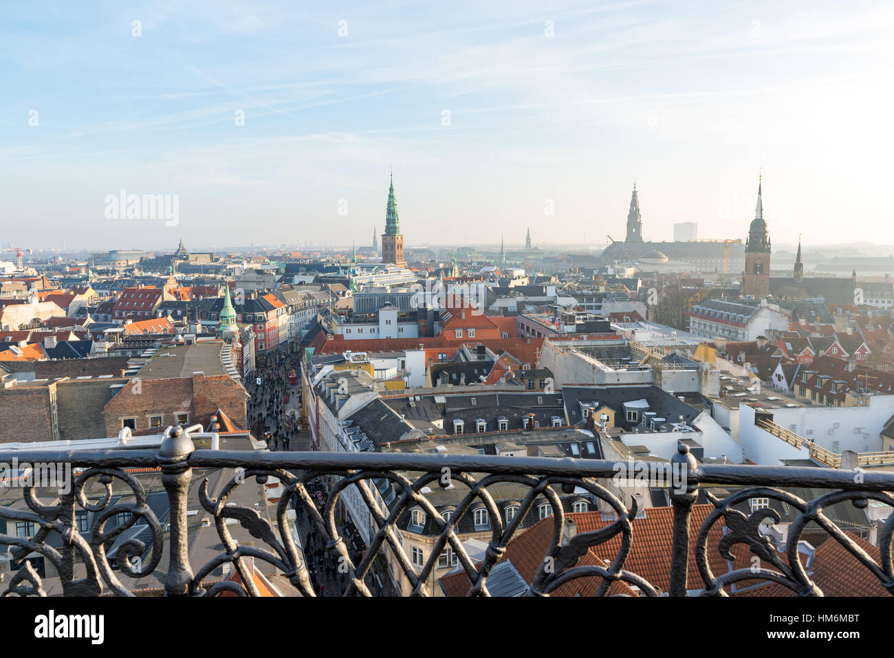 Blick von der Spitze der Rundturm, Kopenhagen, Dänemark Stockfoto