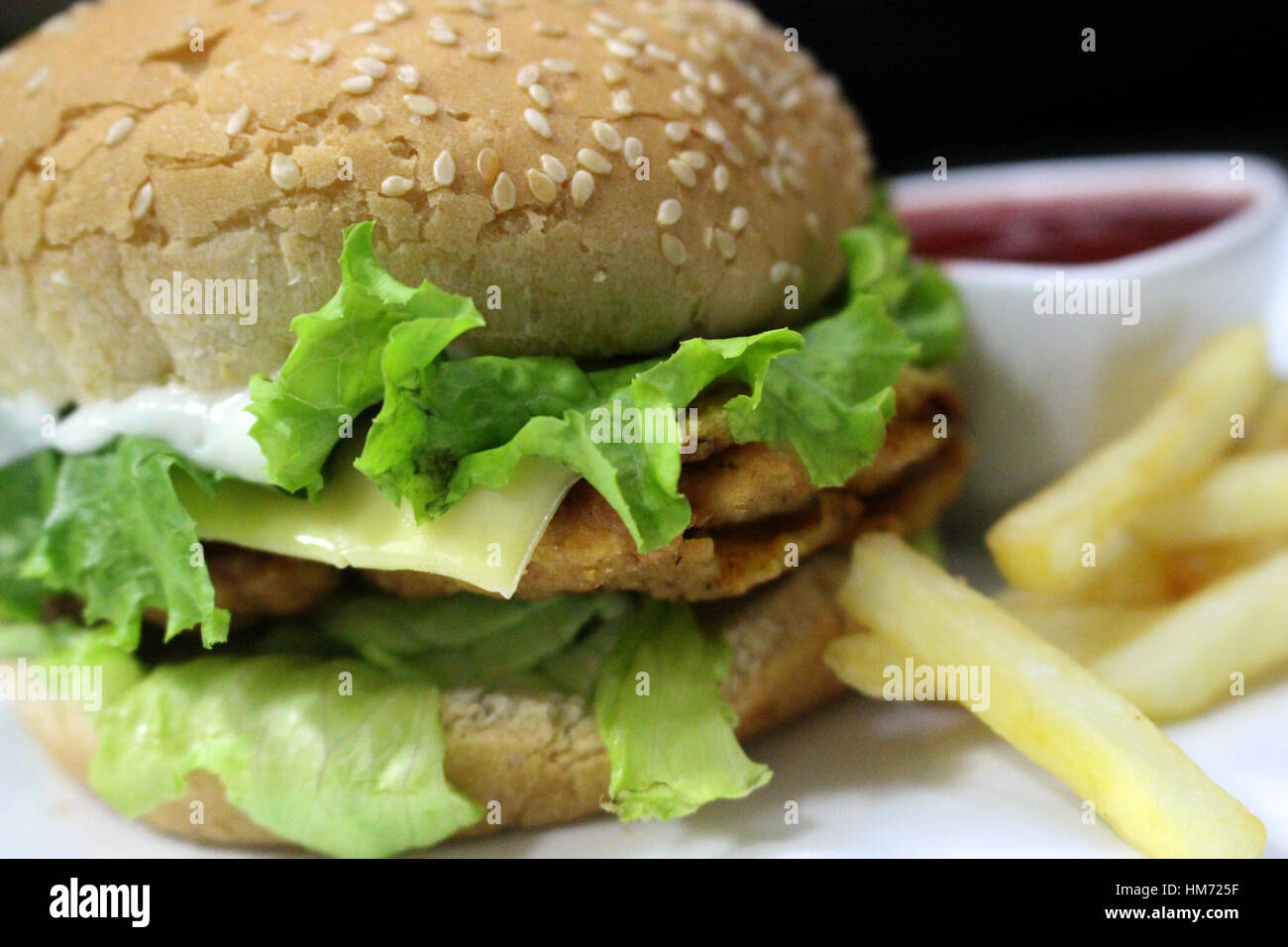Zinger Burger Stockfoto