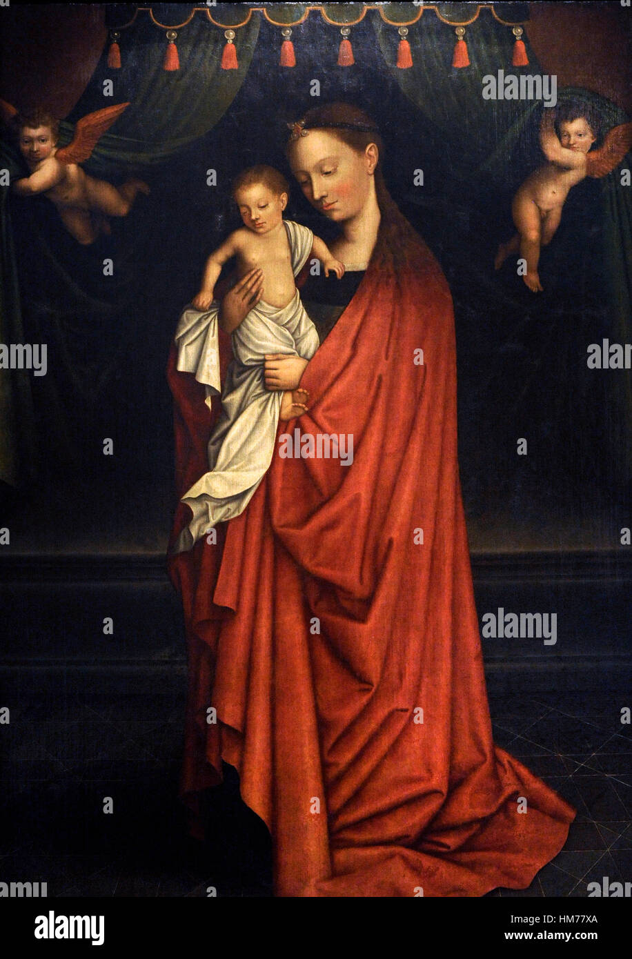 Pieter Claeissens der jüngere (1535-1623). Flämischer Maler. Jungfrau Maria mit Jesuskind. 1560-1626. Öl auf Leinwand. Museum der Stadt Malmö. Schweden. Stockfoto