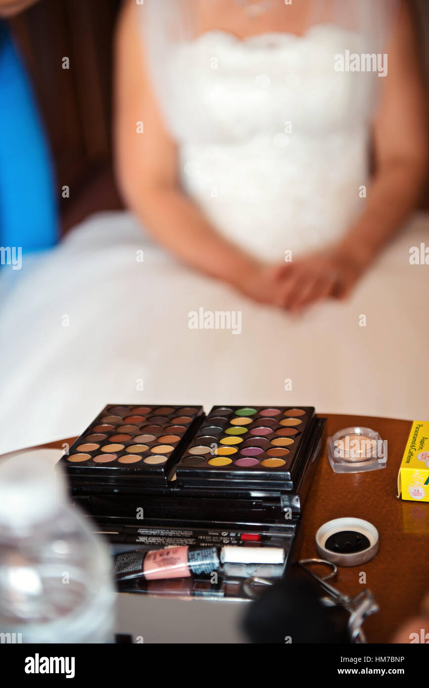 Nahaufnahme von Hochzeit Make-up Stockfoto