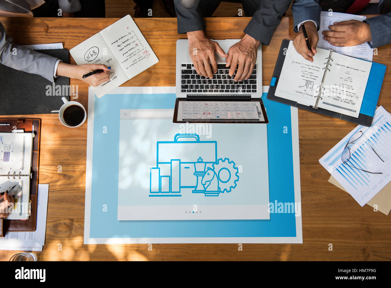 Strategie-Ritter Diagrammsymbol Konzept Stockfoto