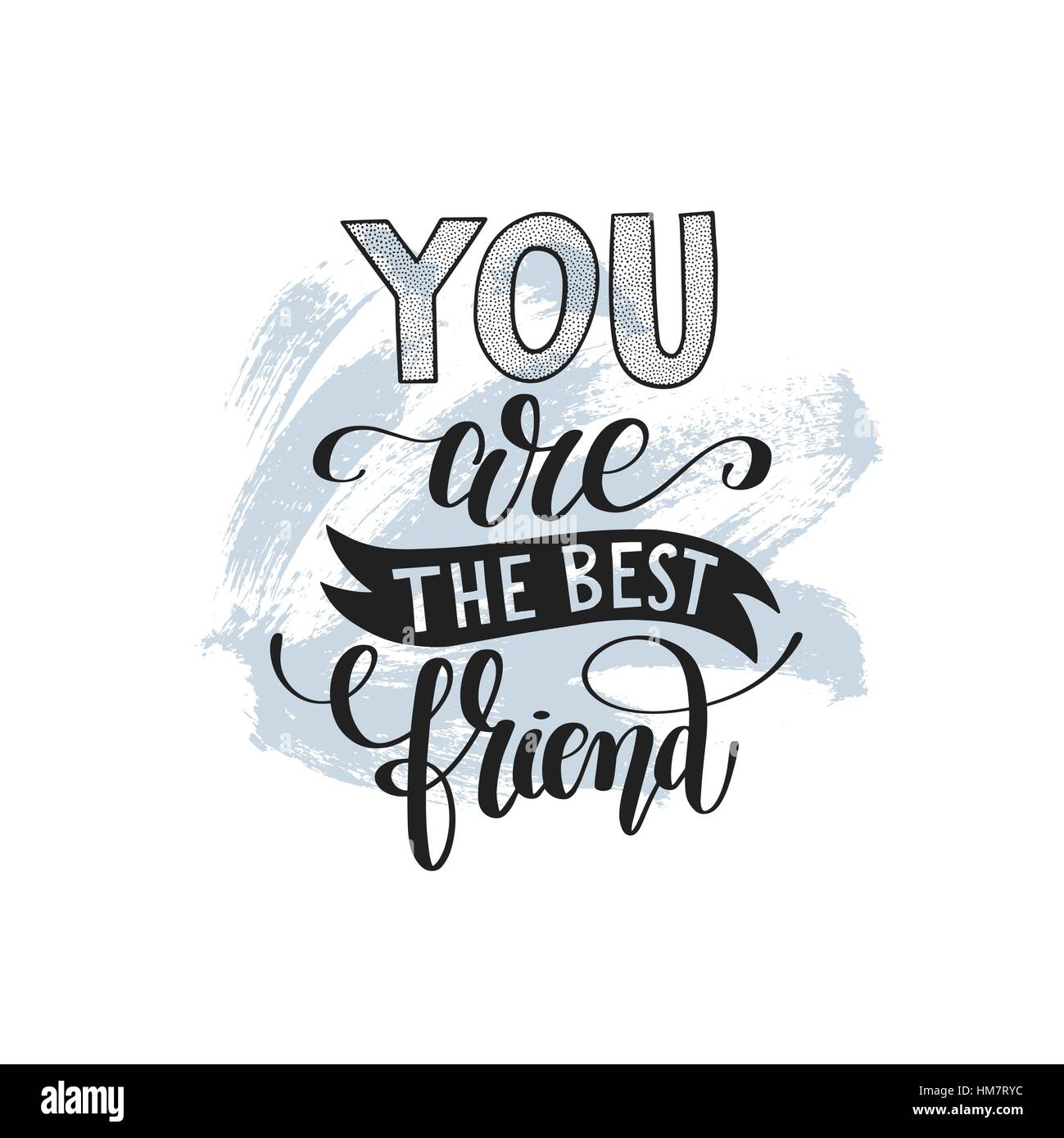 Vintage hand drawn friendship lettering Fotos und Bildmaterial in