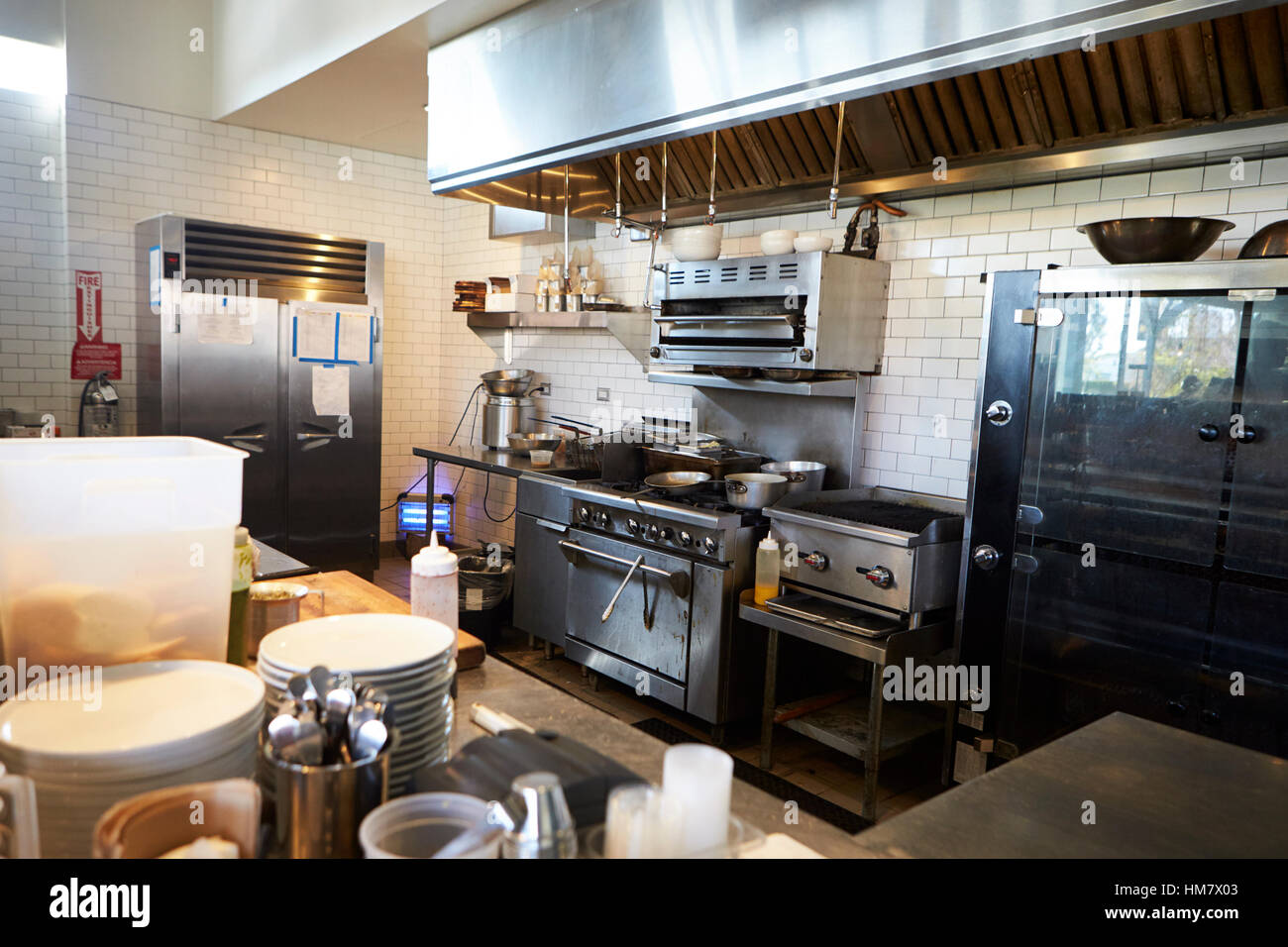 Leere Küche im Restaurant Stockfoto
