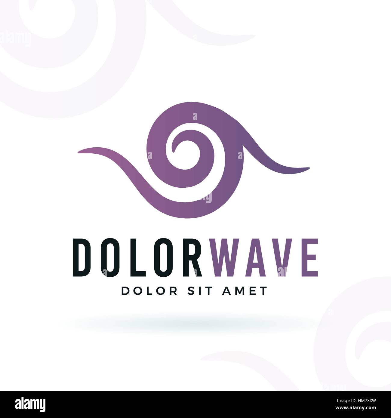 Abstrakte Welle Vektor-Design-Element. Violette Kurve Shape-Symbol-Logo-Konzept. Wellness-Abbildung auf weißem Hintergrund. Stock Vektor