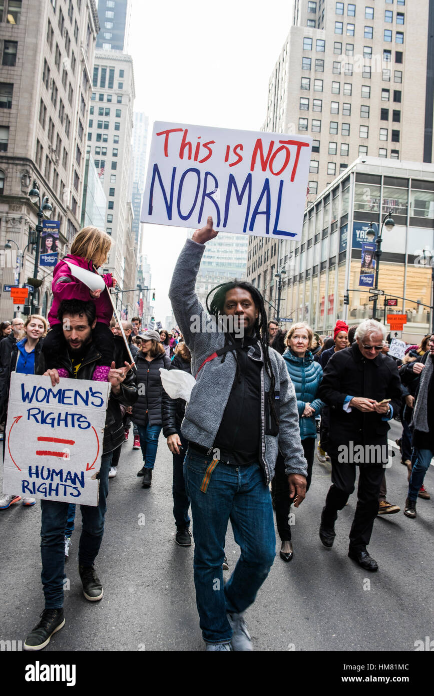 New York City, NY, USA - 21. Januar 2017: Frauen März 2017 Stockfoto