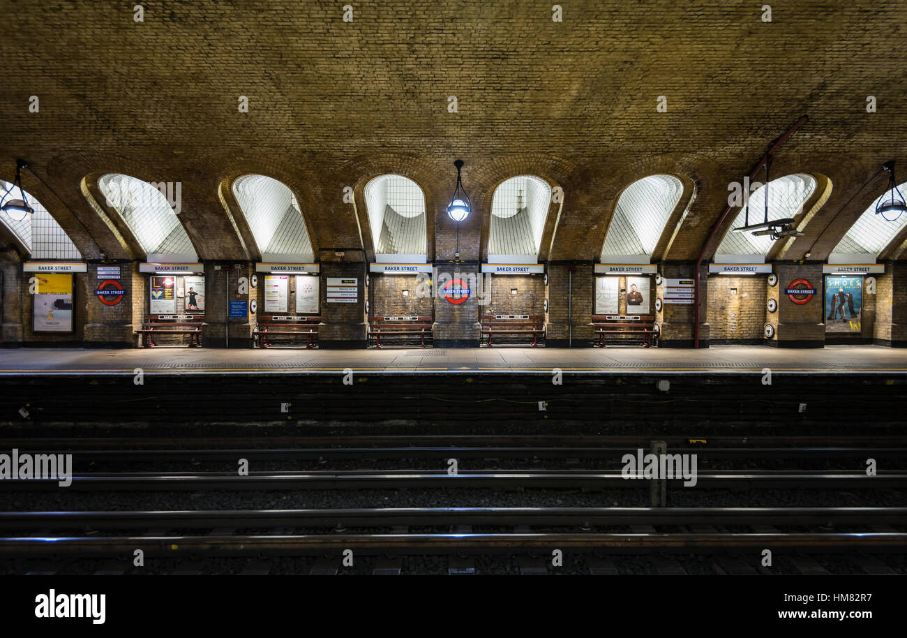 U-Bahnstation Baker Street, London, Vereinigtes Königreich Stockfoto