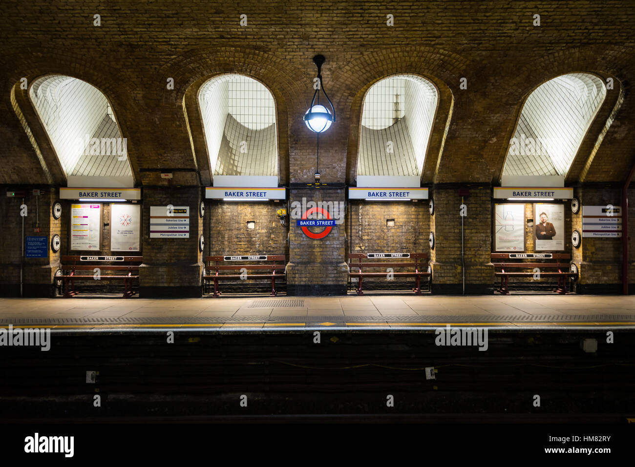 U-Bahnstation Baker Street, London, Vereinigtes Königreich Stockfoto