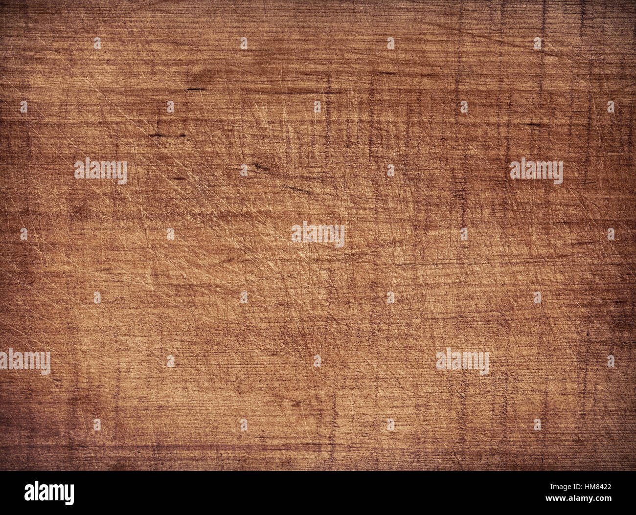 Dunkelbraun zerkratzt Holzbrett. Holzstruktur Stockfoto