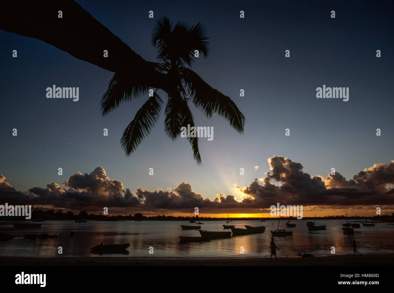 Ansicht oder das Grand Baie bei Sonnenuntergang, Mauritius. Stockfoto
