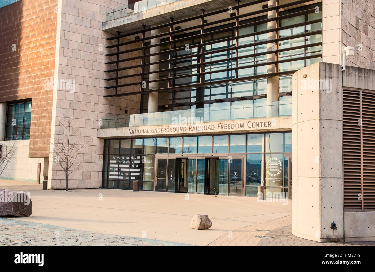 Cincinnati, Ohio - The National Underground Railroad Freedom Center, ein Museum über die Sklaverei und der Underground Railroad. Stockfoto