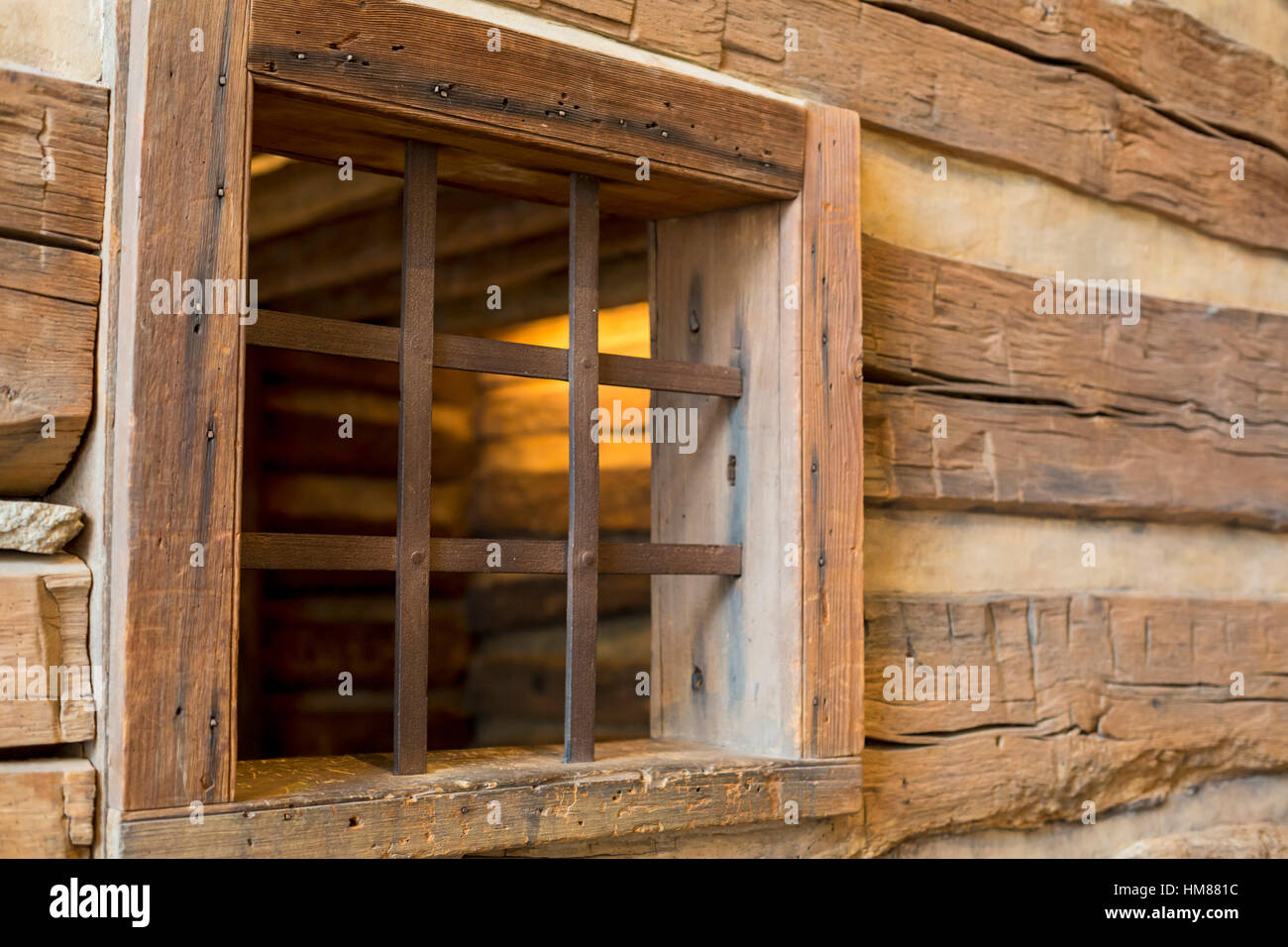 Cincinnati, Ohio - einem frühen 1800 s Slave Stift an der National Underground Railroad Freedom Center. Stockfoto