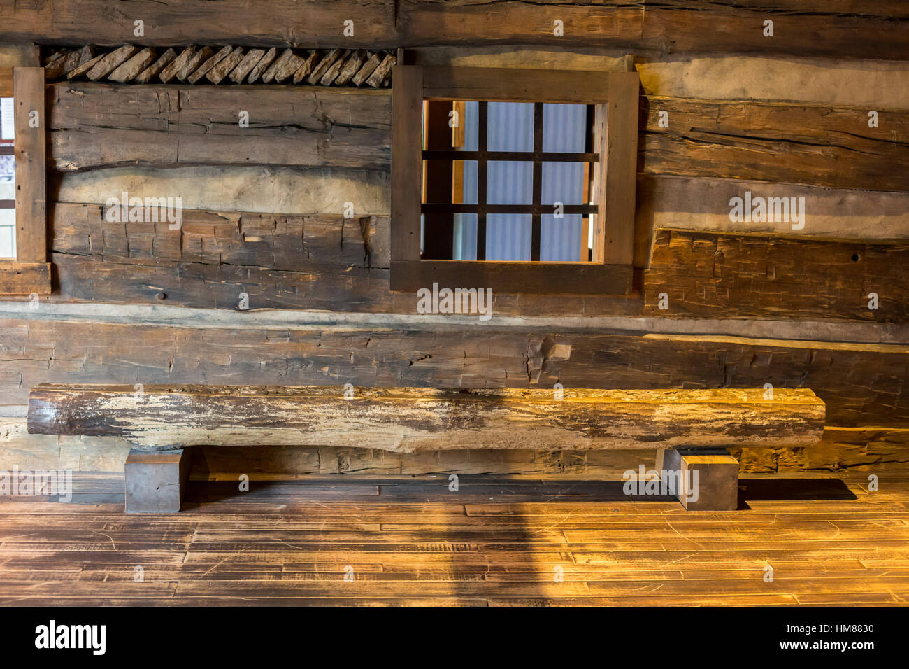 Cincinnati, Ohio - einem frühen 1800 s Slave Stift an der National Underground Railroad Freedom Center. Stockfoto