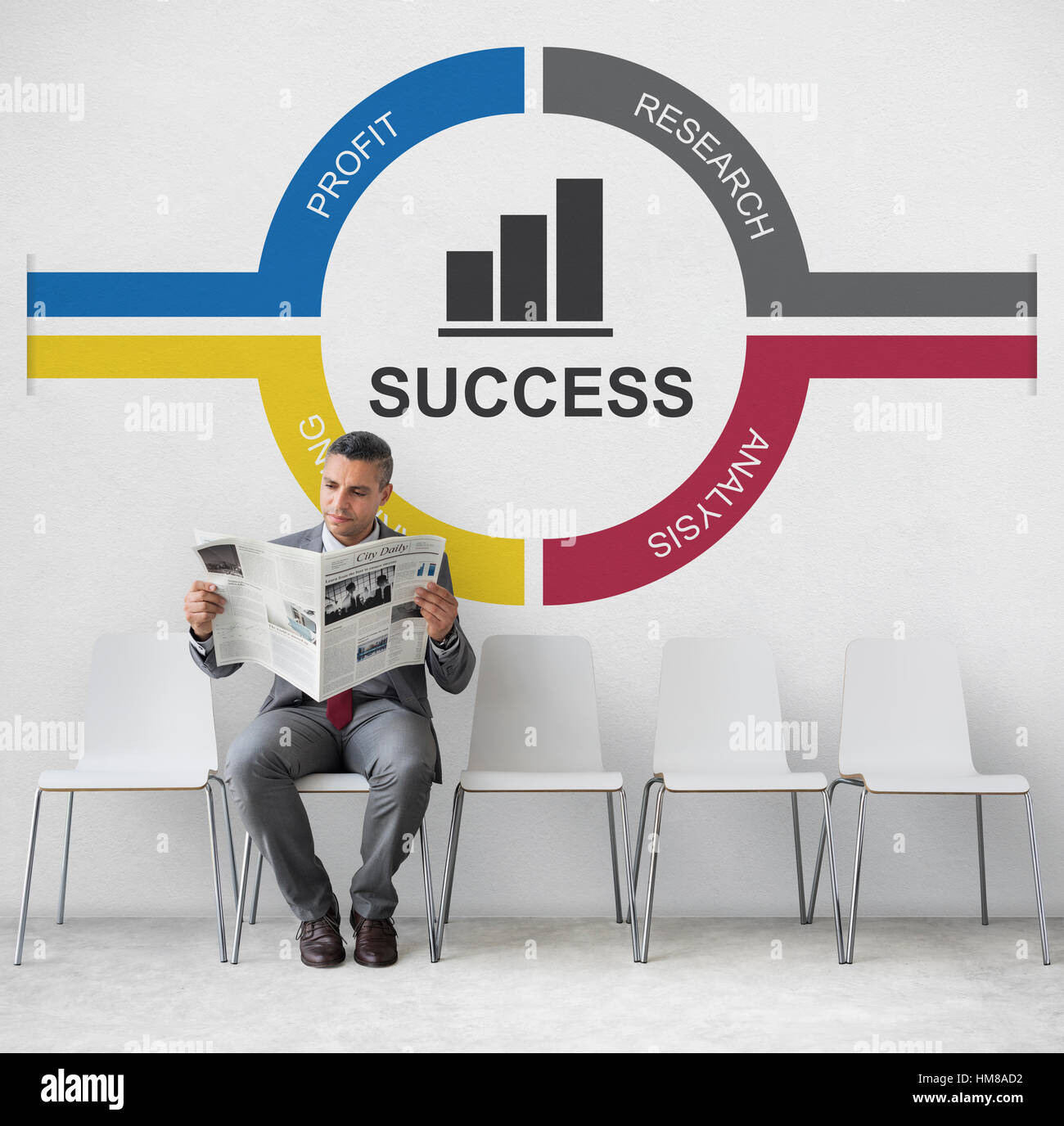 Erfolg-Diagramm-Prozesse Kreis-Konzept Stockfoto