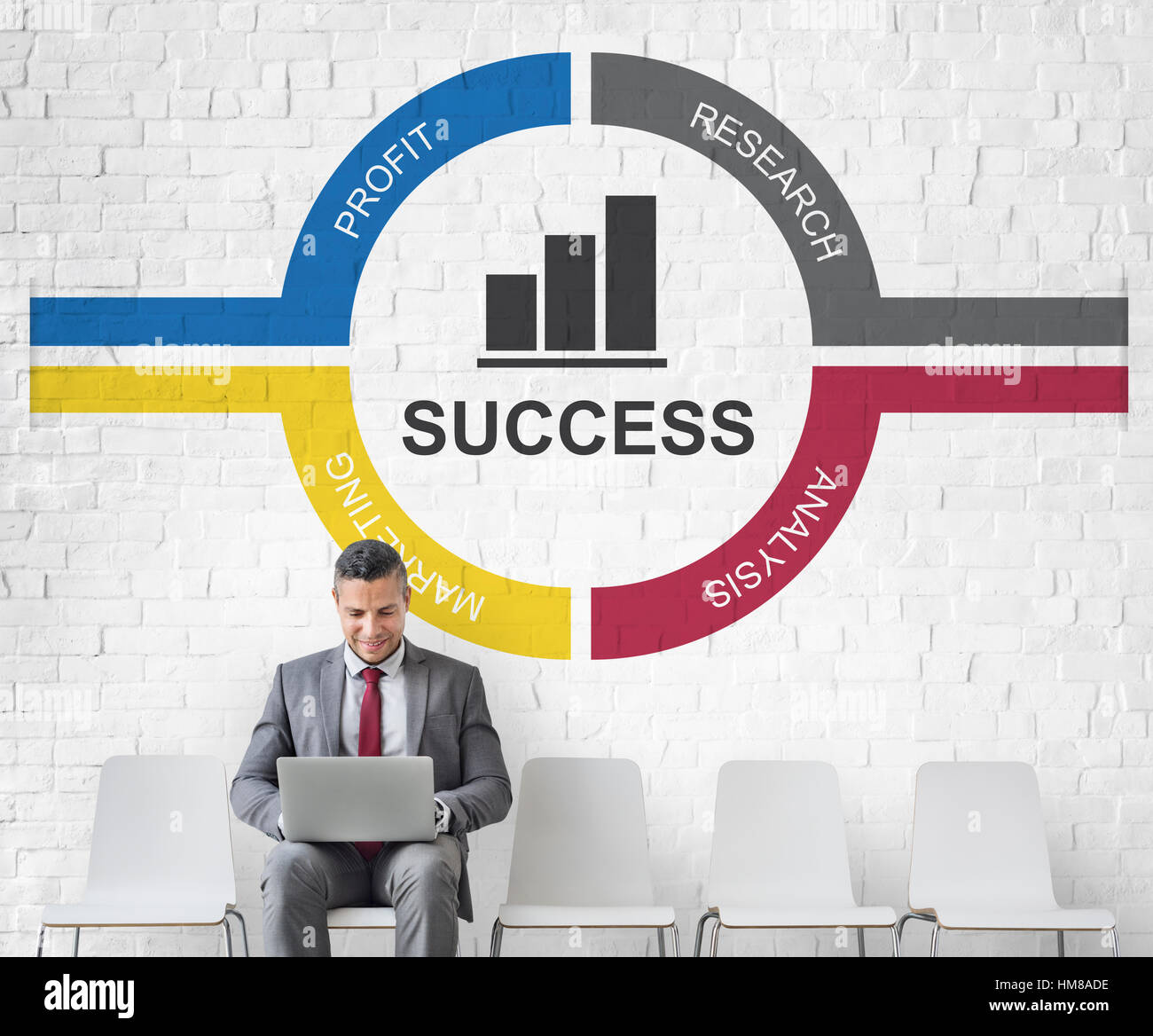Erfolg-Diagramm-Prozesse Kreis-Konzept Stockfoto