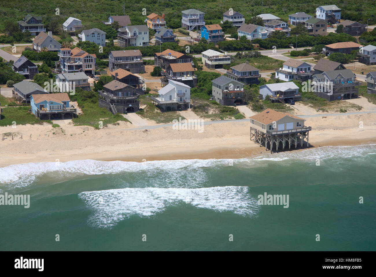 Wellen an der Küste bei Outer Banks, North Carolina Stockfoto