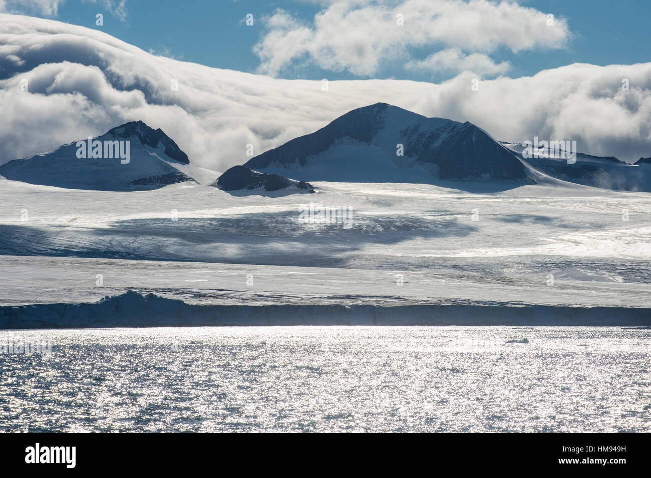 Riesige Gletscher über Tabarin Halbinsel, Antarktis, Polargebiete Stockfoto