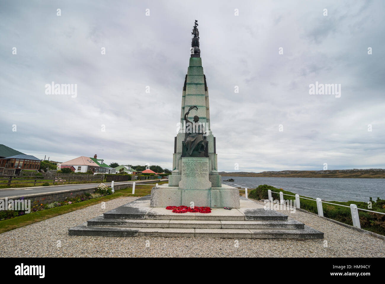 Falkland-Inseln War Memorial, Stanley, Hauptstadt der Falkland-Inseln, Südamerika Stockfoto