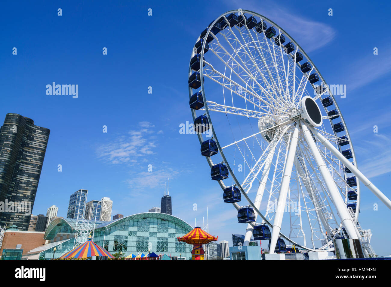 Das Riesenrad am Navy Pier, Chicago, Illinois, Vereinigte Staaten von Amerika, Nordamerika Stockfoto