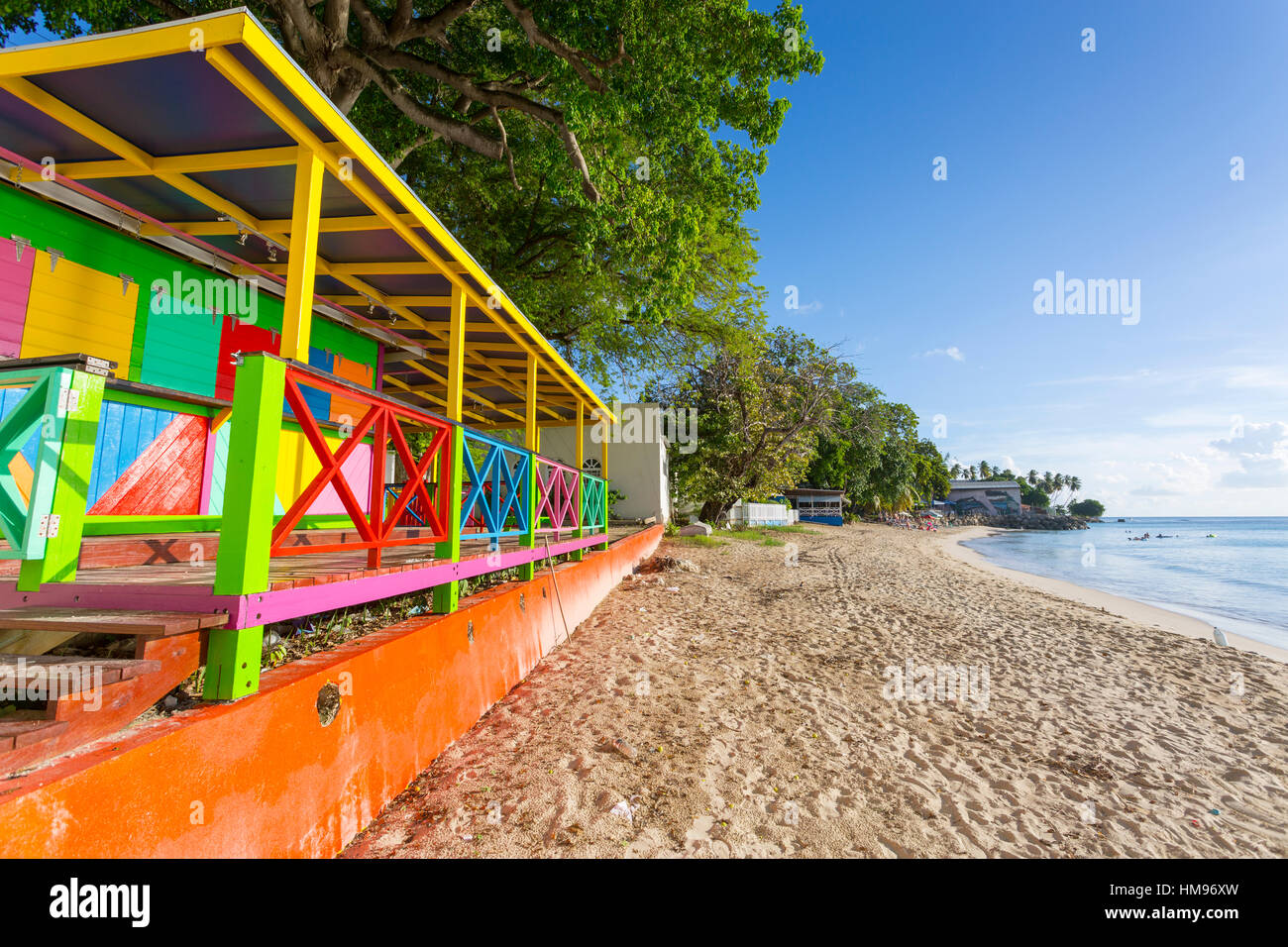 Bunte Strand Hütte, Barbados, St. Peter, Barbados, Karibik, Karibik, Mittelamerika Stockfoto