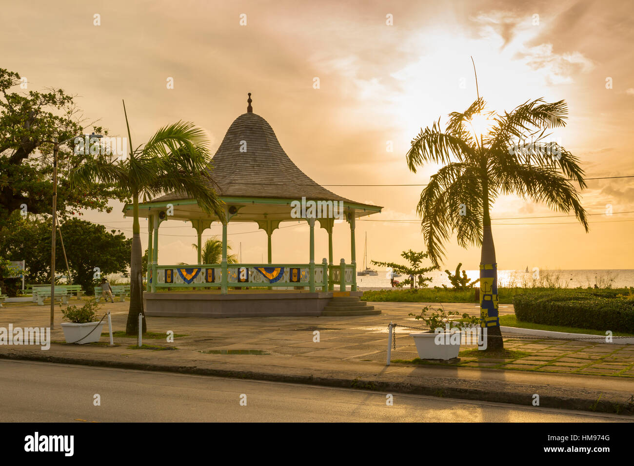 Musikpavillon und Brownes Beach, Bridgetown, St. Michael, Barbados, West Indies, Karibik, Mittelamerika Stockfoto