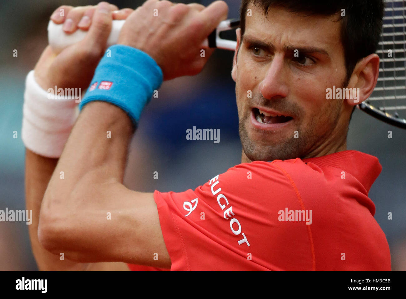 Tennisspieler Novak Dokovic während des Finales der Mutua Madrid Open Tennis-Turnier in der Caja Magica in Madrid, auf Sonntag, 8. Mai 2016. Stockfoto