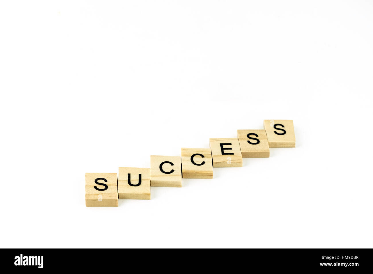 Konzept-Wort Erfolg auf Holzblöcke geschrieben. Ausschnitt. Stockfoto