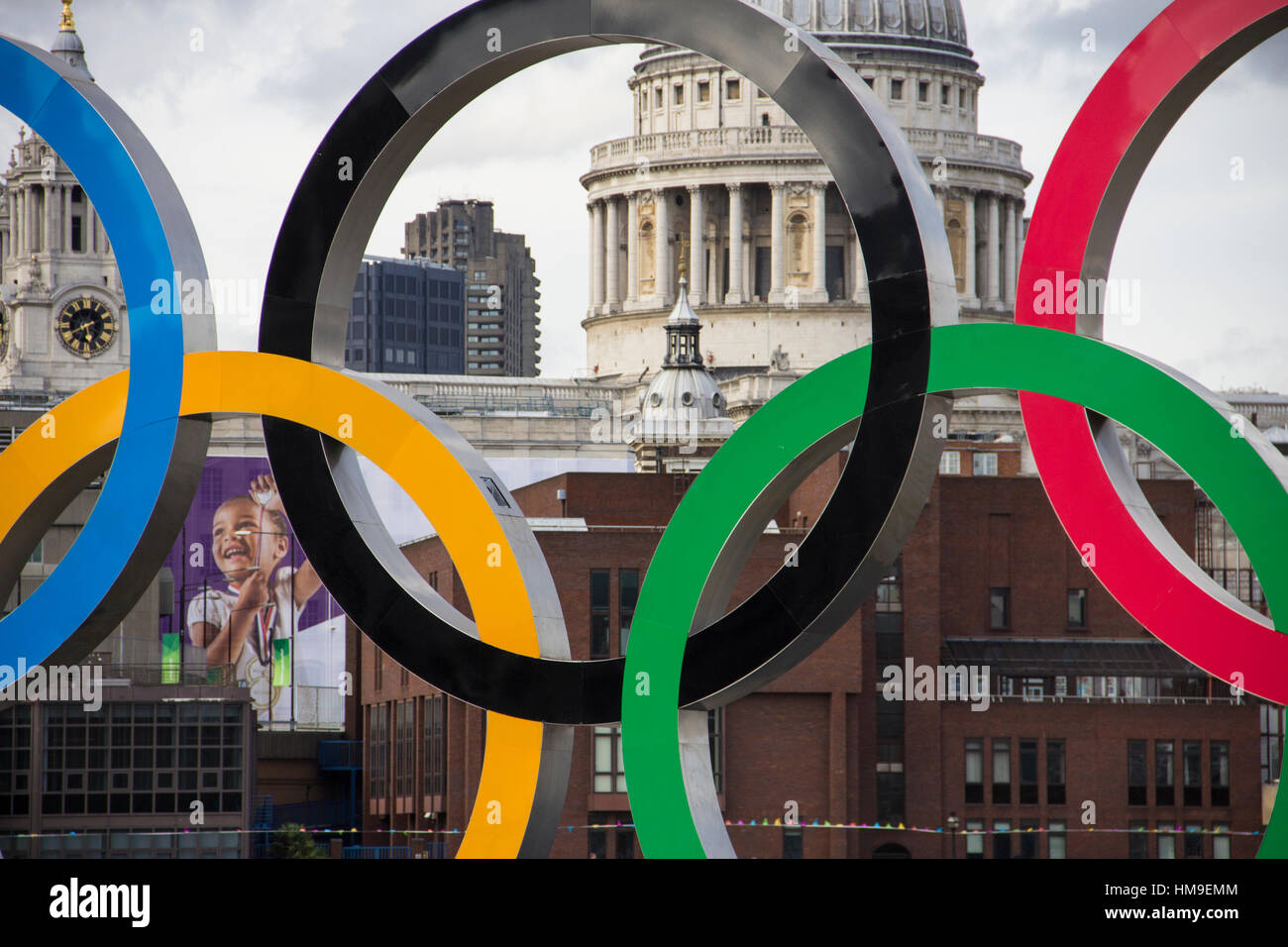 Olympische Ringe in London Stockfoto
