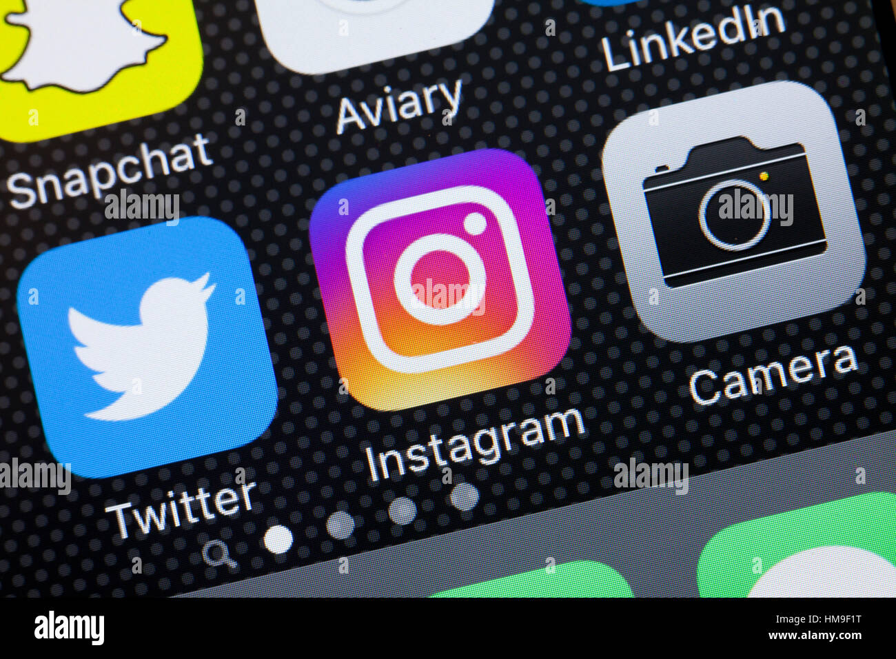 Instagram-app-Symbol auf dem iPhone Bildschirm - USA Stockfoto