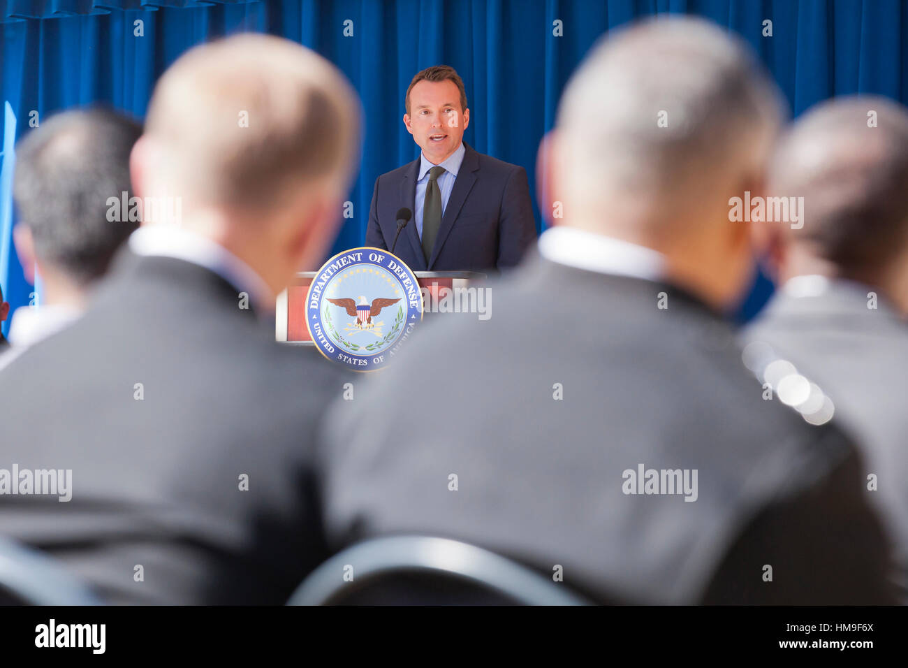 Washington, DC, 3. Oktober 2016: US Armee-Sekretärin Eric Fanning Auszeichnung 2016 militärische Olymians und Paralympioniken im Pentagon Stockfoto