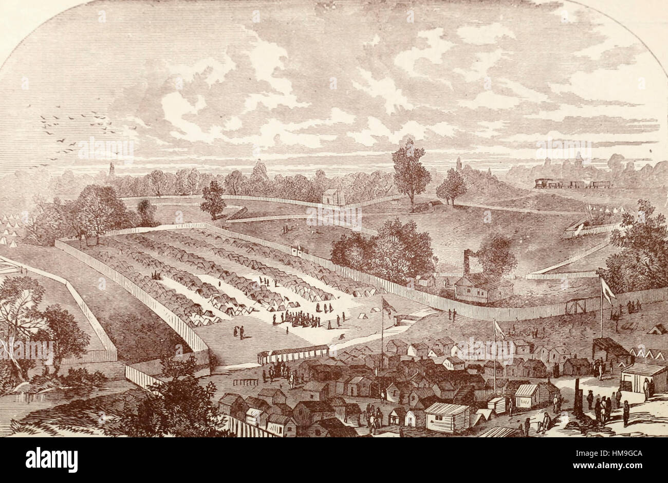 Gefangenenlager in Andersonville, Georgia, USA Bürgerkrieg Stockfoto